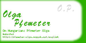 olga pfemeter business card